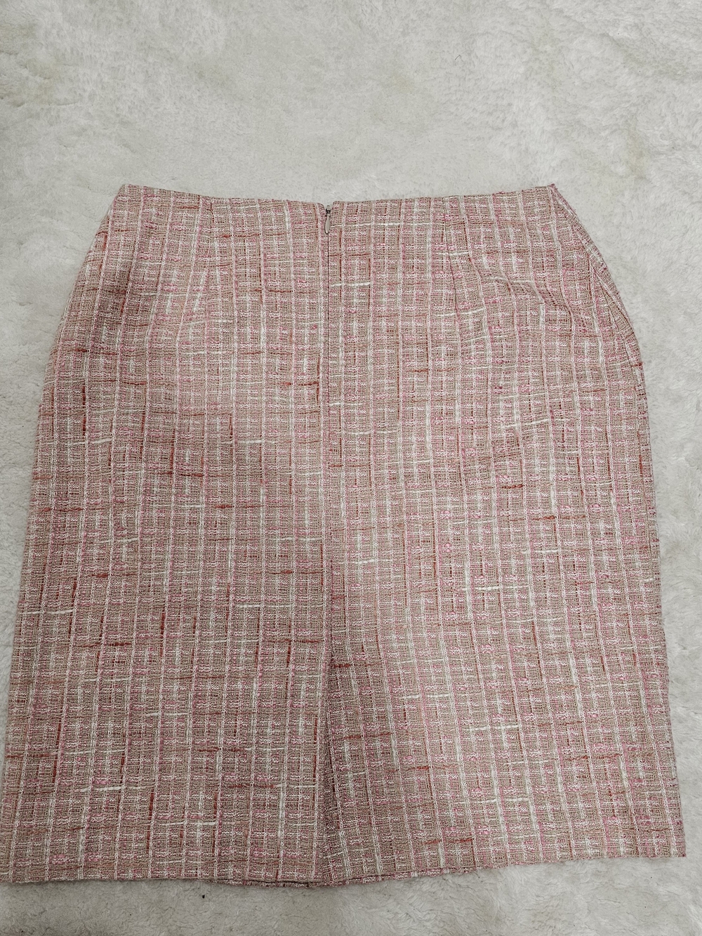 Cleo Petites Pink Tweed Pencil Skirt Sz 10P Bouclé Preppy Coquette Office Party - Picture 3 of 9